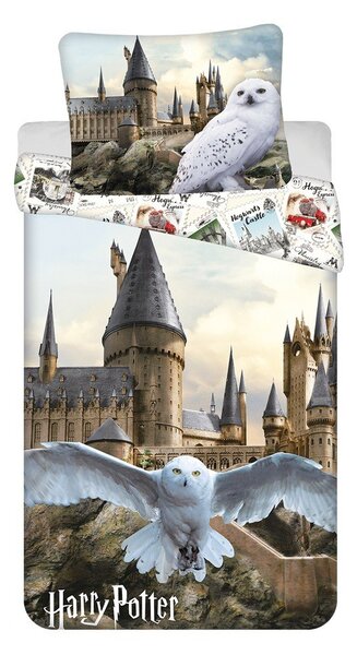 Enojna bombažna otroška posteljnina 140x200 cm Harry Potter "Hedwig" – Jerry Fabrics
