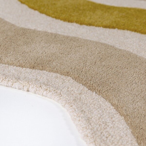 Zelen/v naravni barvi ročno tkan volnen tekač 80x300 cm Cascade Wool – Flair Rugs