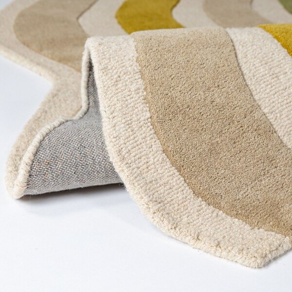 Zelen/v naravni barvi ročno tkan volnen tekač 80x300 cm Cascade Wool – Flair Rugs