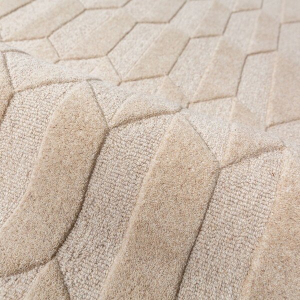 Bordo rdeč/v naravni barvi ročno tkan volnen tekač 60x230 cm Apex Border Wool – Flair Rugs