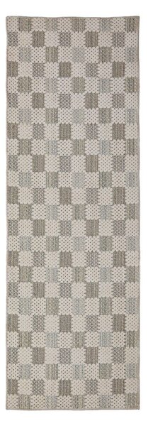 Zelen pralen tekač iz mešanice bombaža 80x230 cm Muted Checkerboard – Flair Rugs