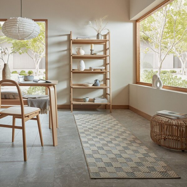 Moder pralen tekač iz mešanice bombaža 80x230 cm Muted Checkerboard – Flair Rugs