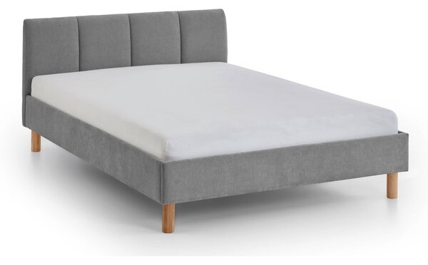 Siva oblazinjena postelja brez letvenega dna 120x200 cm Joker – Meise Möbel