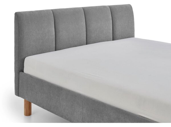 Siva oblazinjena postelja brez letvenega dna 120x200 cm Joker – Meise Möbel