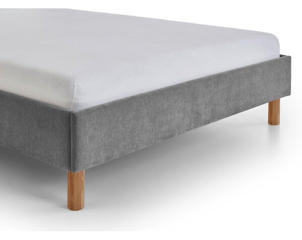 Siva oblazinjena postelja brez letvenega dna 120x200 cm Joker – Meise Möbel