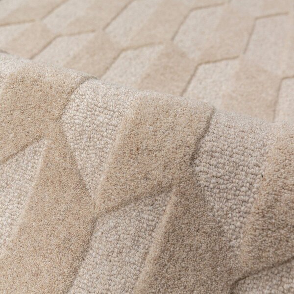 Ročno tkana volnena preproga v naravni barvi/zelenomodra 120x170 cm Apex Border Wool – Flair Rugs