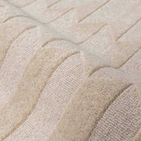 Zelen/v naravni barvi ročno tkan volnen tekač 60x230 cm Apex Border Wool – Flair Rugs