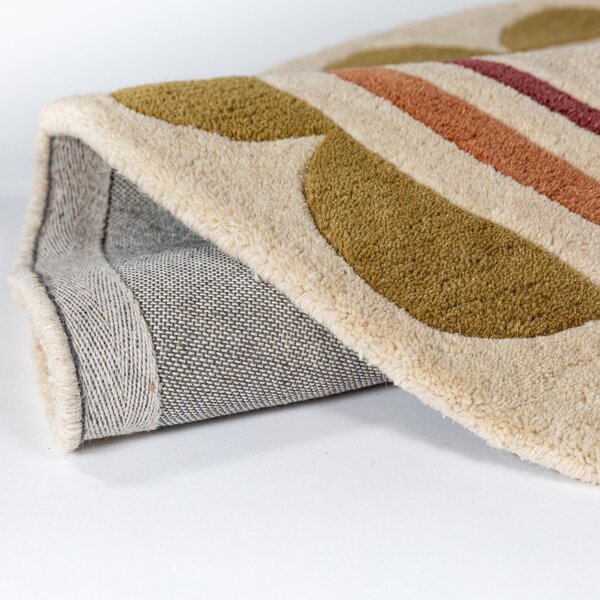 Ročno tkana volnena okrogla preproga v naravni barvi ø 120 cm Lois – Flair Rugs