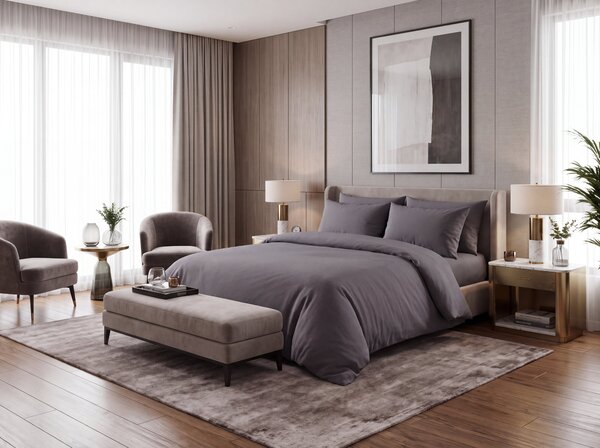 Bombažna posteljnina DENYX BLEND siva hotelski žep Dimenzije posteljnine: 70 x 90 cm | 140 x 200 cm