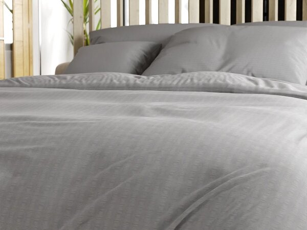 Posteljnina iz krepa DENYX BLEND siva, hotelski žep Dimenzije posteljnine: 70 x 90 cm | 140 x 200 cm