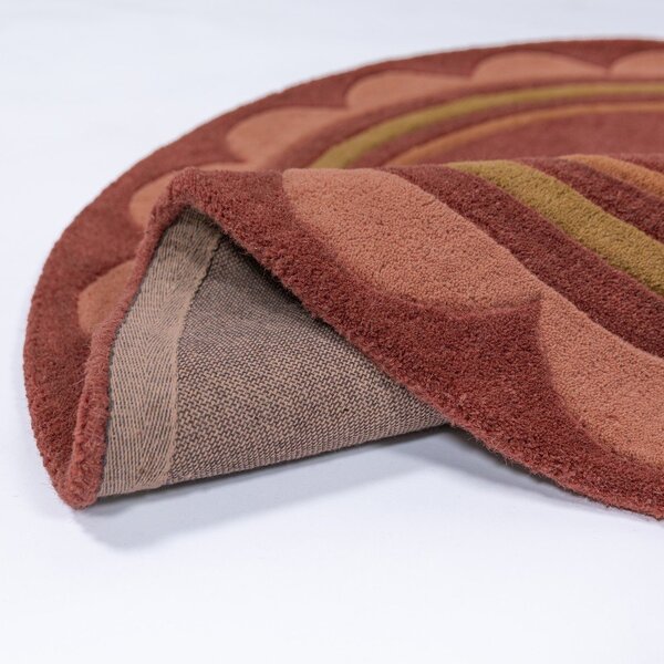 Bordo rdeča ročno tkana volnena okrogla preproga ø 120 cm Lois – Flair Rugs