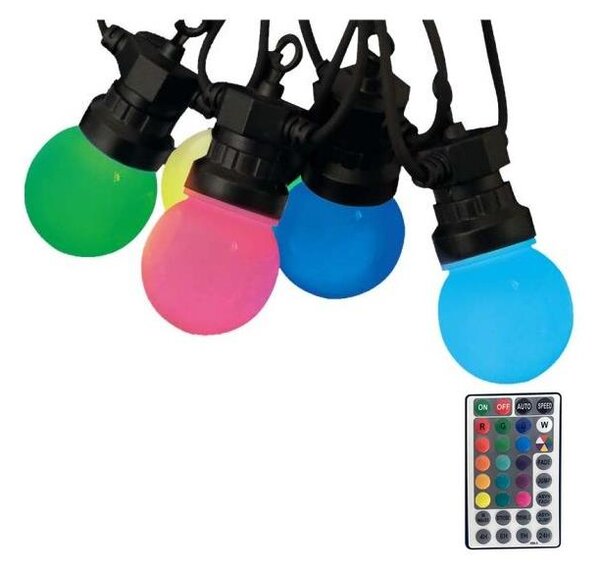 LED RGB Zunanja veriga STRING 13 m 15xLED/0,5W/230V IP44