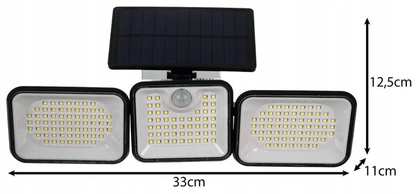 LED 180 solarna svetilka s senzorjem gibanja 1800mAh IP65