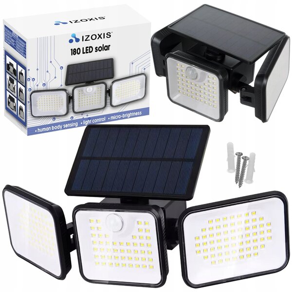 LED 180 solarna svetilka s senzorjem gibanja 1800mAh IP65