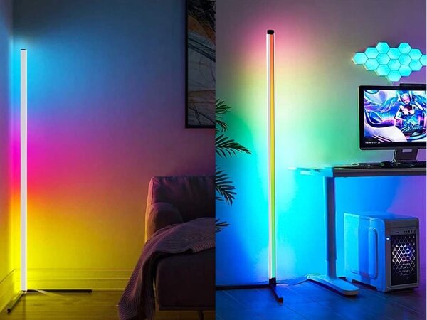 LED RGB kotna talna svetilka 100cm APP + daljinski upravljalnik Rainbow 3D