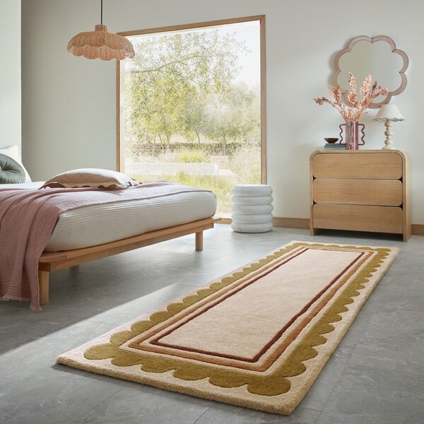 Ročno tkan volnen tekač v naravni barvi 80x230 cm Lois – Flair Rugs