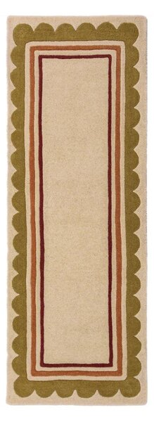 Ročno tkan volnen tekač v naravni barvi 80x230 cm Lois – Flair Rugs