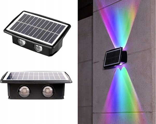 Solarna 1500mAH LED RGB dekorativna fasadna svetilka senzor mraka