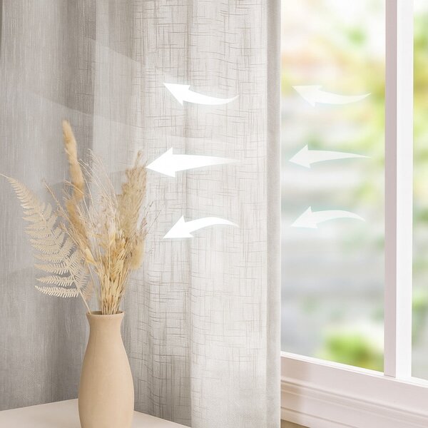Kremno bela zavesa 140x250 cm Valeta – Restilo