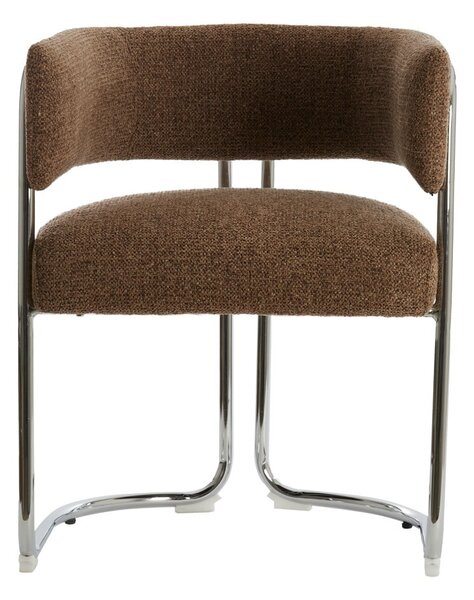Rjav kovinski jedilni stol z nasloni za roke Adante – Light & Living