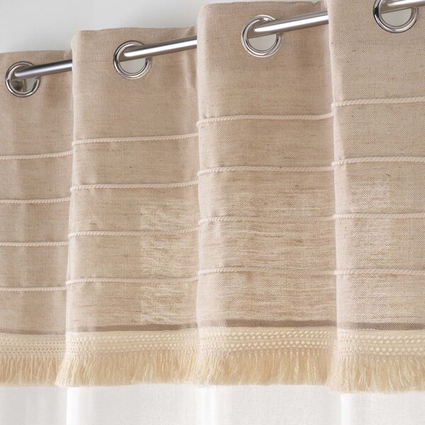 Belo-rjava zavesa iz mešanice jute 140x240 cm Cirrus – douceur d'intérieur