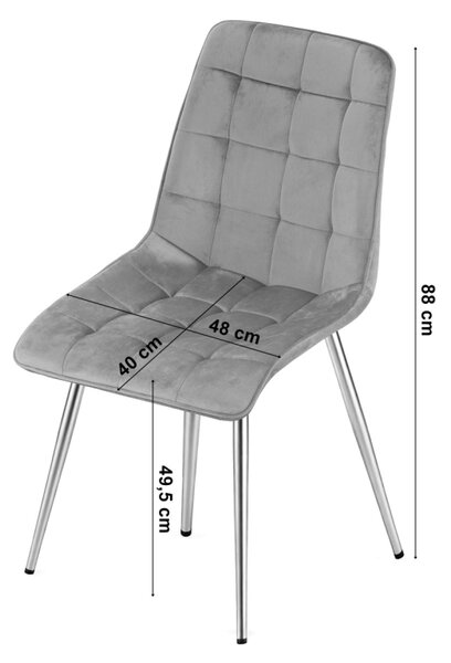 Jedilni stol SPLIT VELVET, temno siva