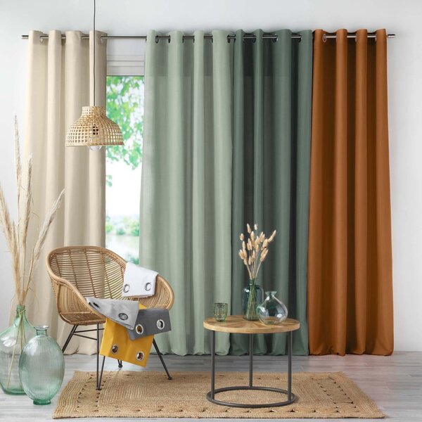 Žajbljevo zelena zavesa za delno zatemnitev iz mikrovlaken 140x280 cm Absolu – douceur d'intérieur