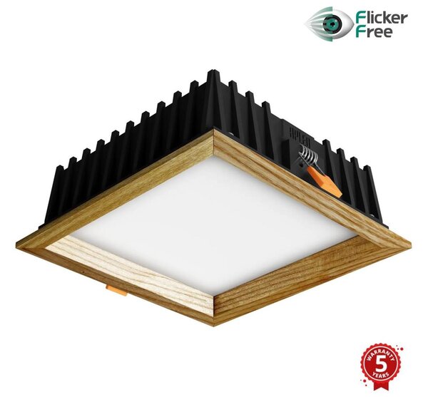 APLED - LED Svetilka SQUARE WOODLINE LED/12W/230V 4000K 17x17 cm pepel trden les