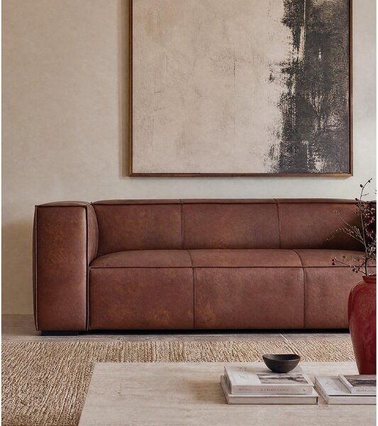 Rjava usnjena zofa v barvi konjaka 227 cm Madame - Windsor & Co Sofas