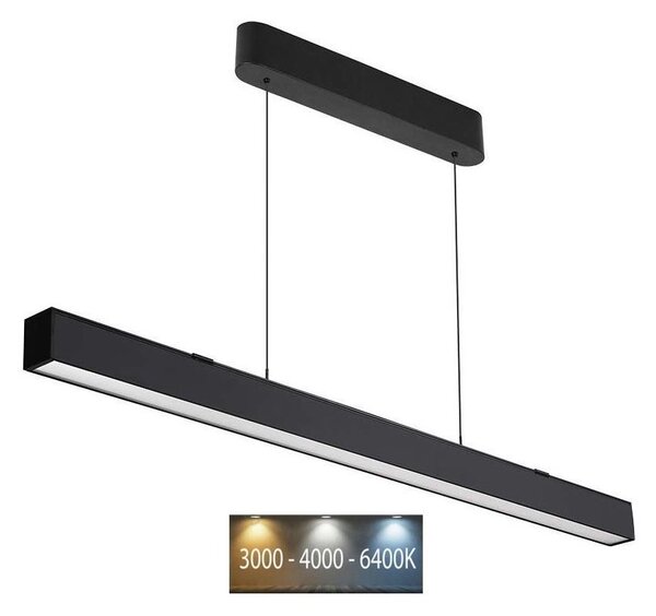 LED Lestenec na vrvici LED/40W/230V 3000/4000/6400K črna