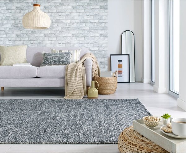 Temno siva ročno tkana preproga iz mešanice volne 120x170 cm Minerals – Flair Rugs