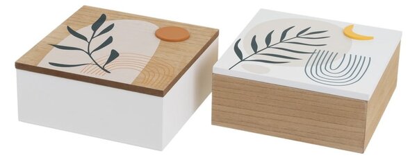 Škatle za shranjevanje v kompletu 2 ks s pokrovom/dekorativne ø 20x8,5 cm – Casa Selección