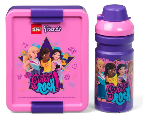 Komplet posode za prigrizke in stekleničke za vodo LEGO® Friends Girls Rock