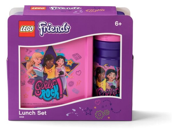 Komplet posode za prigrizke in stekleničke za vodo LEGO® Friends Girls Rock