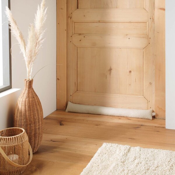 Kremno bela zaščita za vrata proti prepihu 10x80 cm Wooly – douceur d'intérieur
