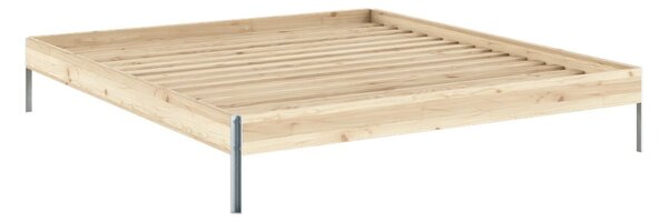 Zakonska postelja iz masivnega bora z letvenim dnom 180x200 cm v naravni barvi Core – Karup Design