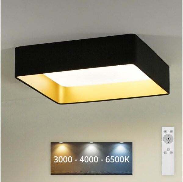 Brilagi - LED Zatemnitvena svetilka VELVET SQUARE LED/24W/230V + Daljinski upravljalnik črna