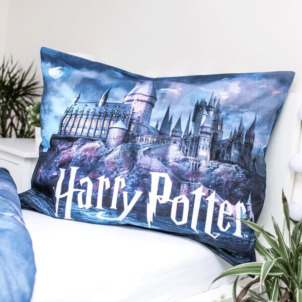 Modra otroška bombažna posteljnina s svetlečim učinkom Jerry Fabrics Harry Potter, 140 x 200 cm