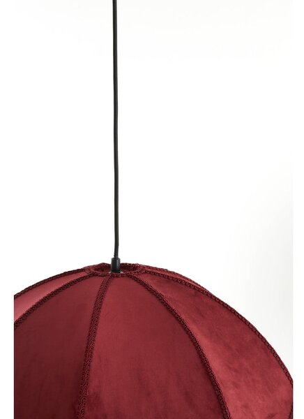 Bordo rdeča viseča svetilka s tekstilnim senčilom ø 60 cm Malacia – Light & Living