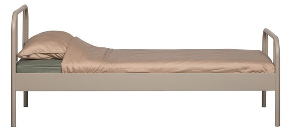 Bež kovinska postelja z letvenim dnom 90x200 cm Mata – WOOOD
