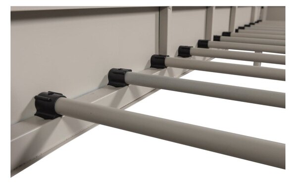 Bež kovinska postelja z letvenim dnom 90x200 cm Mata – WOOOD