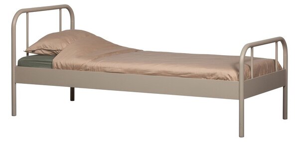 Bež kovinska postelja z letvenim dnom 90x200 cm Mata – WOOOD