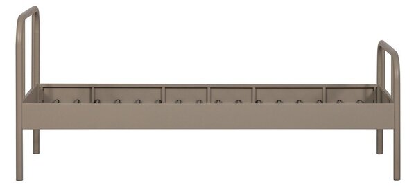 Bež kovinska postelja z letvenim dnom 90x200 cm Mata – WOOOD