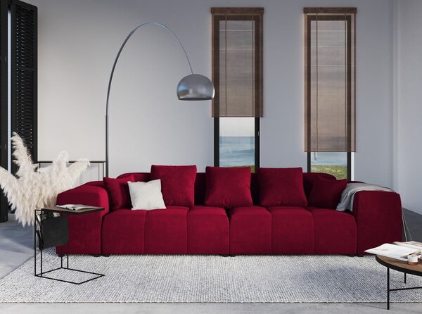 Rdeč žametni kavč modul Rome Velvet - Cosmopolitan Design