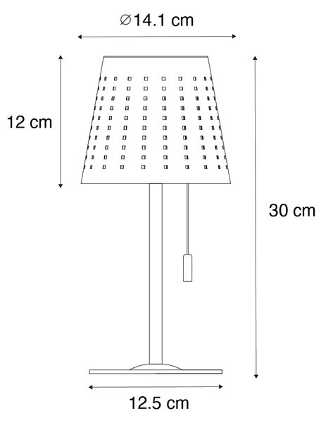 Set 2 namiznih svetilk bela z LED 3-stopenjsko zatemnitev polnilna in sončna - Ferre