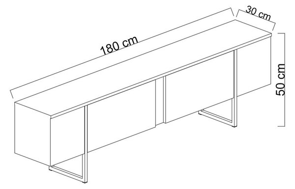 TV omarica v orehovem dekorju v naravni barvi 180x30 cm Luxe – Kalune Design