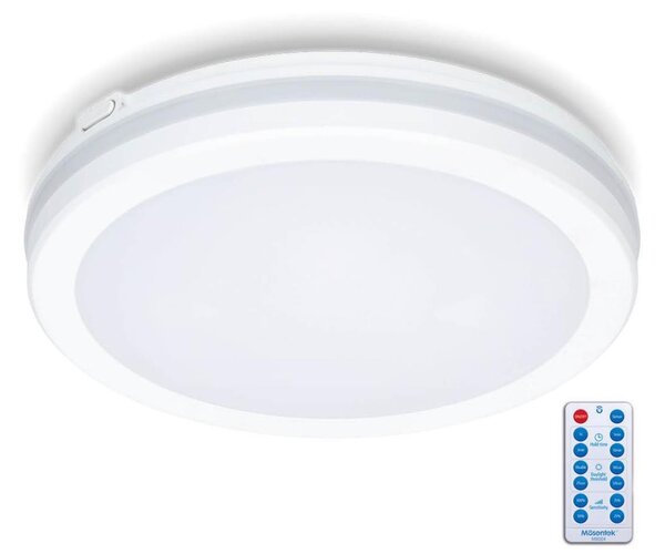 LED Kopalniška stropna svetilka s senzorjem LED/18W/230V pr. 30 cm bela + Daljinski upravljalnik