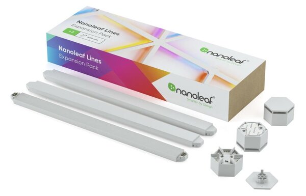 Nanoleaf NL59-E-0001LW-3P-Dodatni komplet 3xLEDRGBW Zatemnitveni trak LINES 1200-6000K Wi-Fi