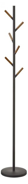 Črn obešalnik z detajli iz bukovega lesa YAMAZAKI Plain Pole Hanger