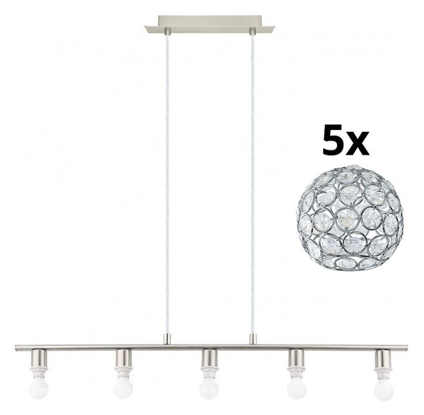 Eglo - LED Lestenec na vrvici MY CHOICE 5xE14/4W/230V krom